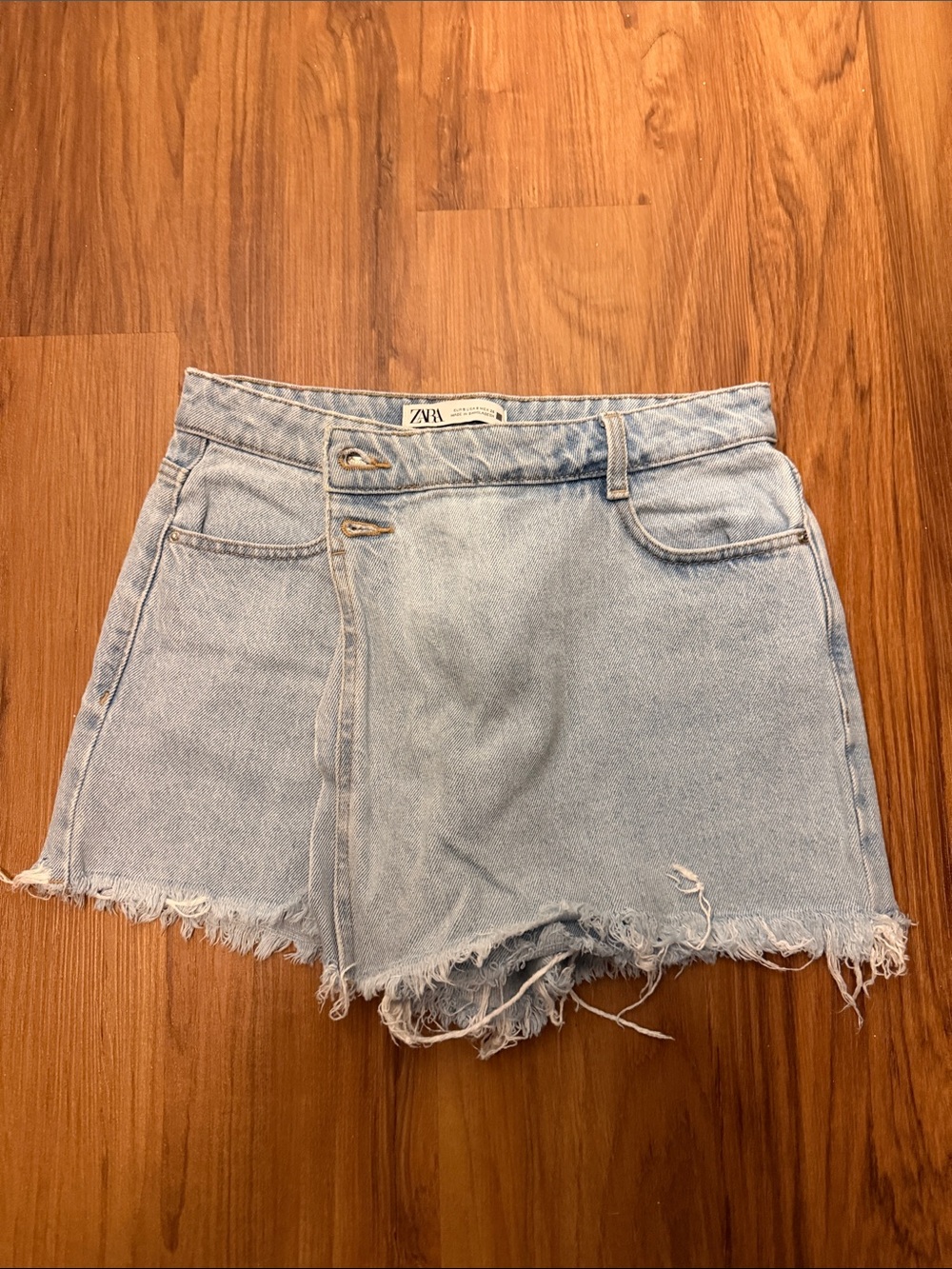 WOMENS ZARA DENIM WRAP SKORT